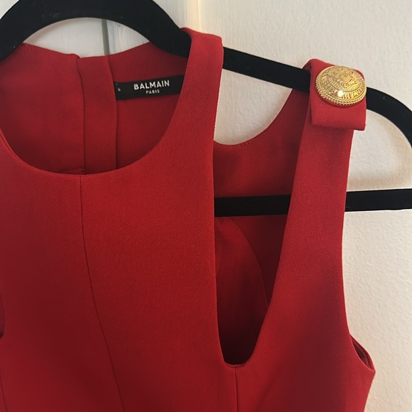 Balmain Red Mini Dress - Picture 3 of 15